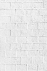 White brick wall. Grunge old brick room textured background for wallpaper and graphic web design. Surface of gray brick wall horizontal. Cement texture for pattern and backdrop.