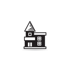 castle, palace and tower icon vector illustration