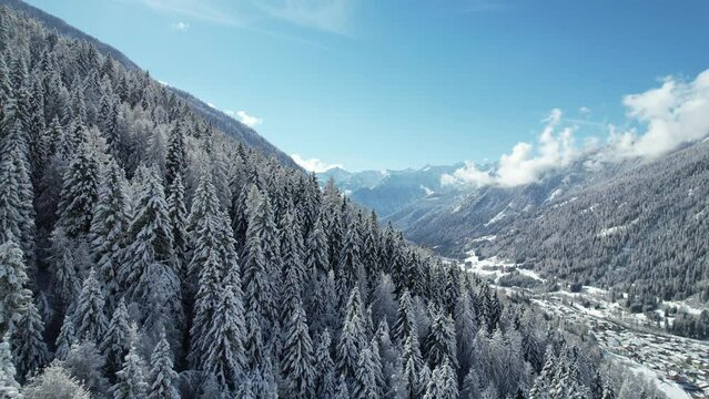 montagna inverno neve drone 