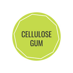 Cellulose gum ingredient insignia label for product
