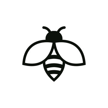 bee logo icon design template vector