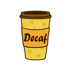 Decaf drink emblem design for coffee product
