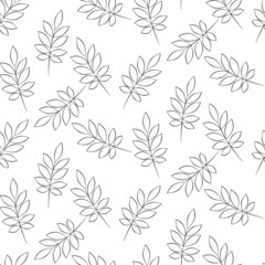 Vector seamless half-drop pattern, with leaves 