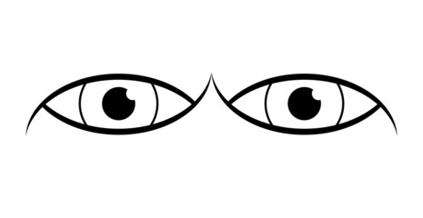 Two Black And White Eyes