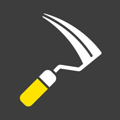 Garden sickle isolated vector glyph icon