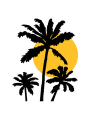 Sonne Silhouette Palmen 