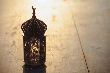 Festive greeting card for Muslim holy month Ramadan Kareem.