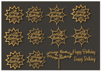 Happy Birthday Anniversary Laser Cut Design 
