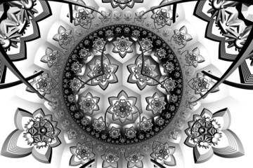 3d fractal illustration. Abstract fractal in bright and colorful color. Fractal abstract forms.