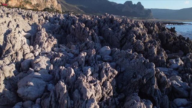 Immagine aerea della baia di Cornino e Macari, in Sicilia.