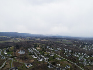 Cloudy overcast over unknown town 