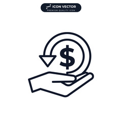 money back. cashback icon symbol template for graphic and web design collection logo vector illustration