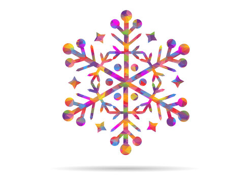 icon christmas snowflake low poly