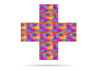 Obraz premium icon cross low poly