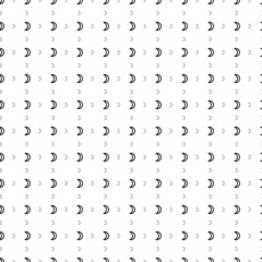 Square seamless background pattern from geometric shapes are different sizes and opacity. The pattern is evenly filled with black moon astrological symbols. Vector illustration on white background