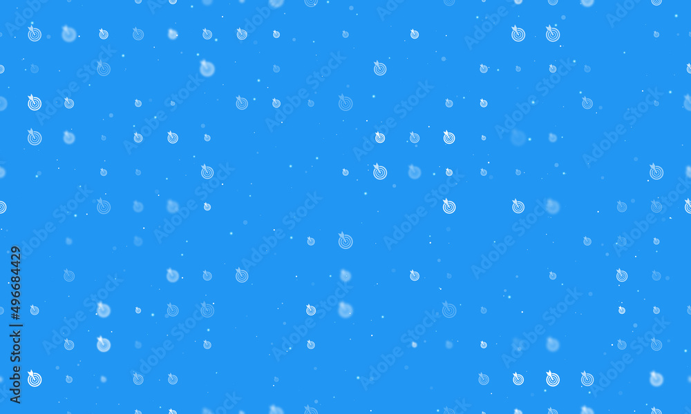 Poster seamless background pattern of evenly spaced white goal symbols of different sizes and opacity. vect