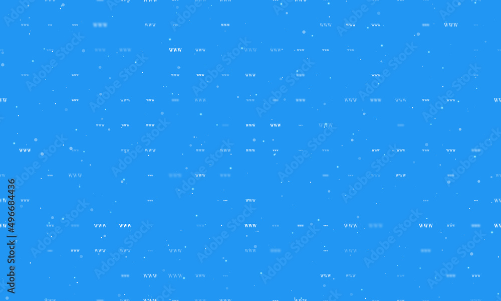 Poster seamless background pattern of evenly spaced white www symbols of different sizes and opacity. vecto