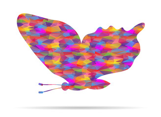 icon fly butterfly low poly