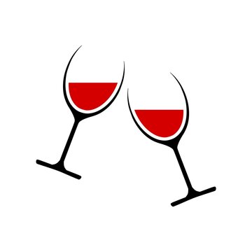 Wine glass icon for logo