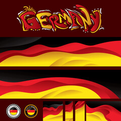 Germany Abstract Flag Artwork Collection, German Flag Colors (Vector Art) - 496684614