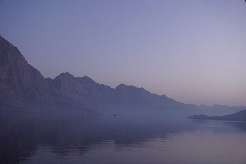 Landscape of the mountains and the sea