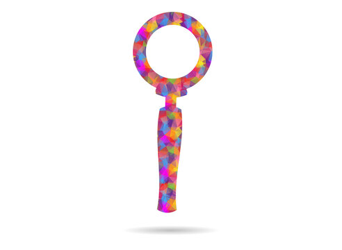Icon Magnifying Glass Low Poly