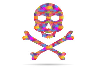 icon skull low poly