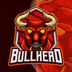 UploadBull Head Mascot Esport Logo Template