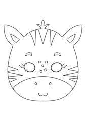 Line art printable mask for kids do it yourself diy hobby play game for children 