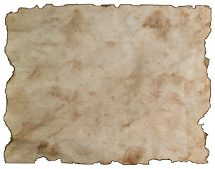 Old paper scroll or parchments ancient paper flat, old weathered burnt textured paper. Paper for...