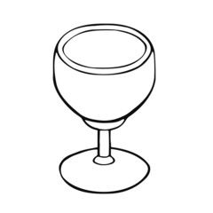 cup with tea or coffee side view. hand drawn vector
