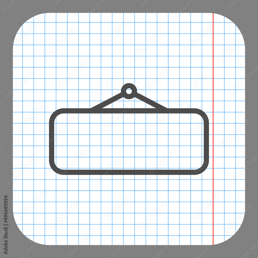Poster information tag simple icon vector. flat desing. on graph paper. grey background.ai