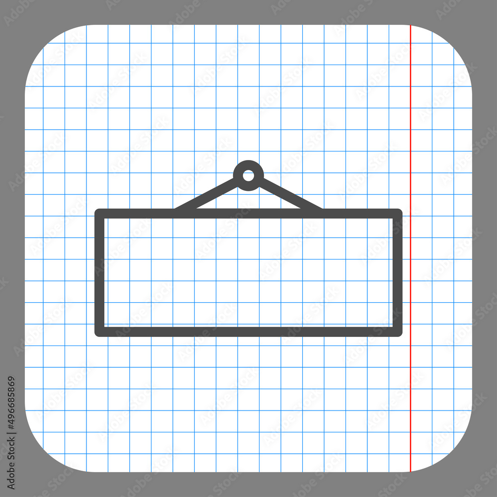 Poster information tag simple icon. flat desing. on graph paper. grey background.ai