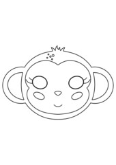 Line art printable mask for kids do it yourself diy hobby play game for children 
