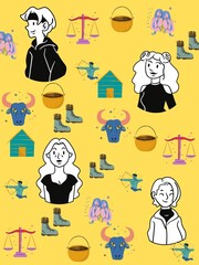 set of cartoon characters