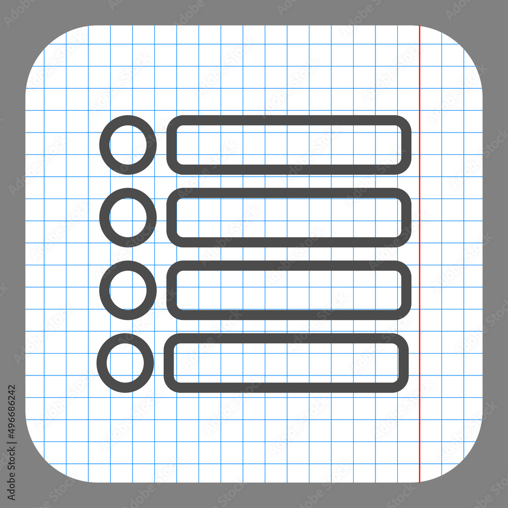 Poster menu simple icon vector. flat desing. on graph paper. grey background.ai