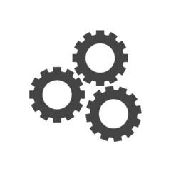 Vector icon three gears wheel. Illustration gears in motion on white isolated background. Layers grouped for easy editing illustration. For your design.
