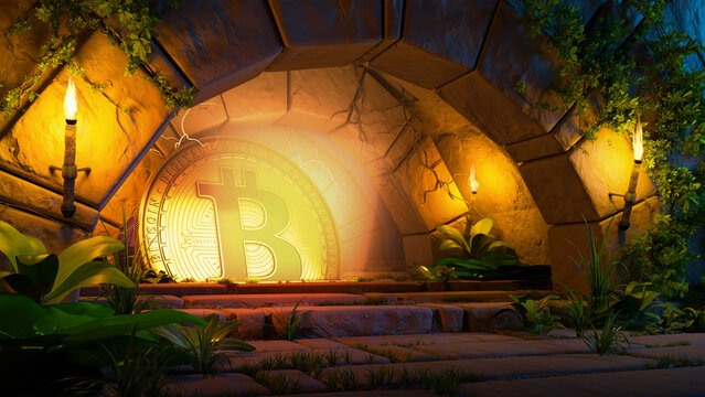 Bitcoin mining illustration