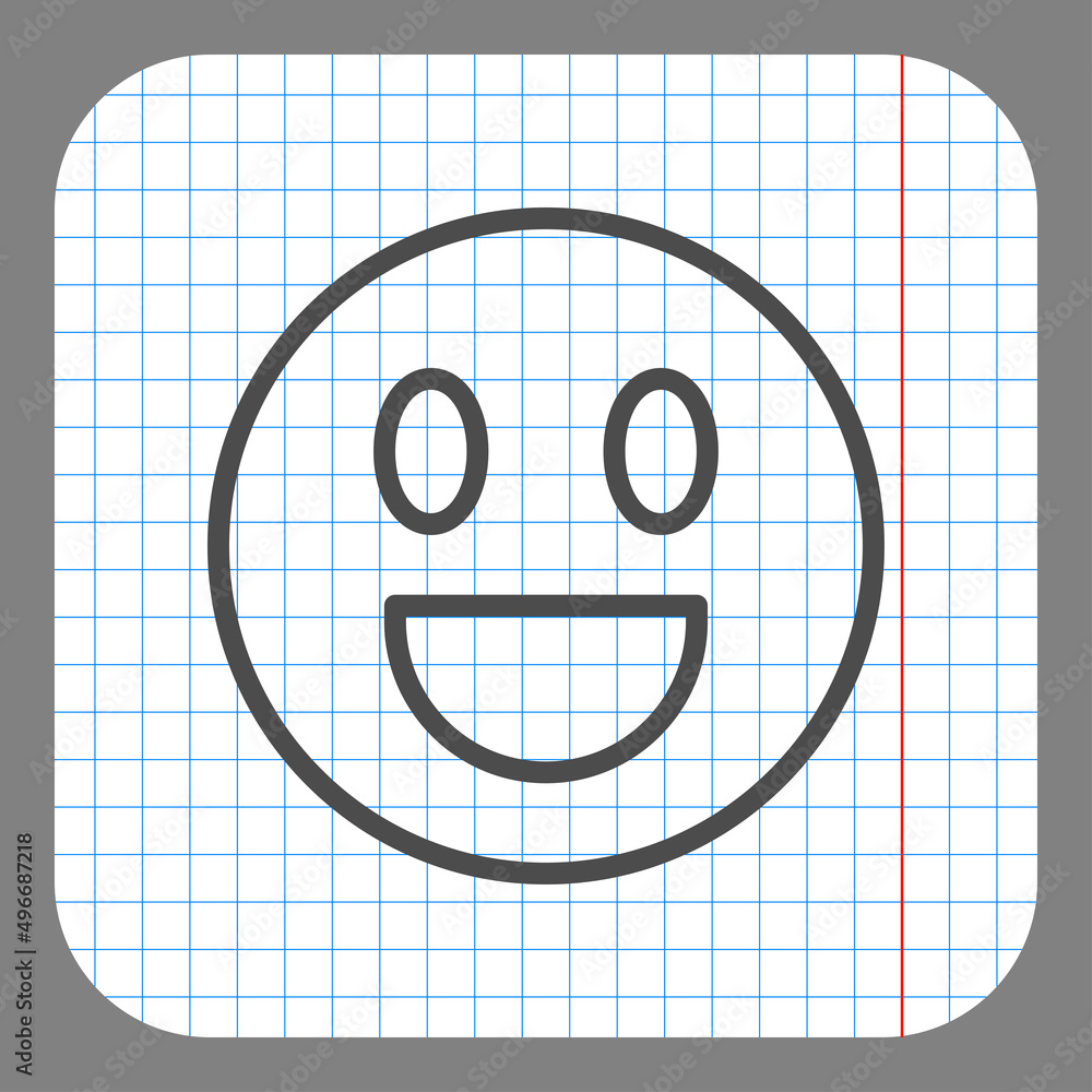 Poster smile simple icon vector. flat desing. on graph paper. grey background.ai