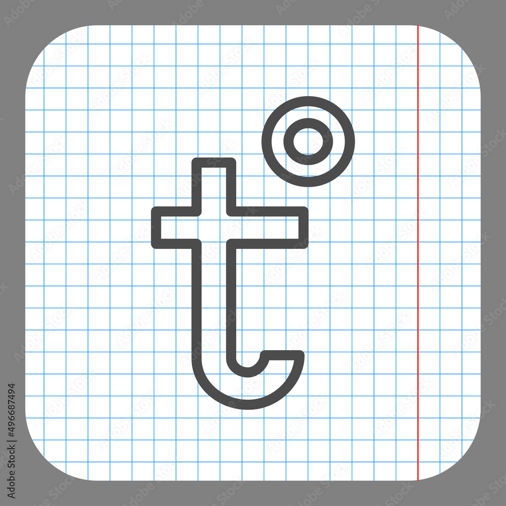 Poster temperature simple icon vector. flat desing. on graph paper. grey background.ai