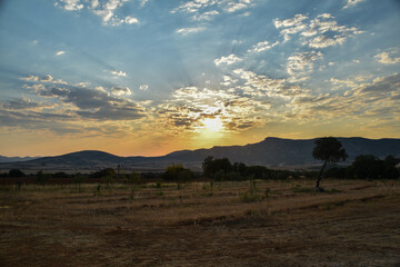 Obraz premium sunset in the plain of La Mancha