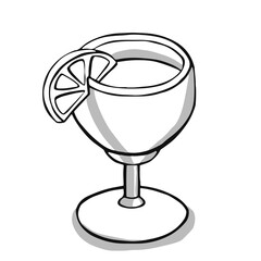 cup with tea or coffee side view. hand drawn vector