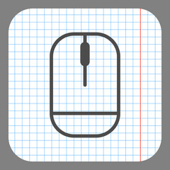 Computer mouse simple icon vector. Flat desing. On graph paper. Grey background.ai