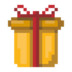 Gift concept illustration pixel art icon vector template