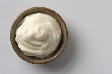 Sour Cream in a Bowl