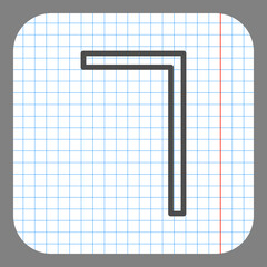 Number seven, numeral simple icon vector. Flat desing. On graph paper. Grey background.ai