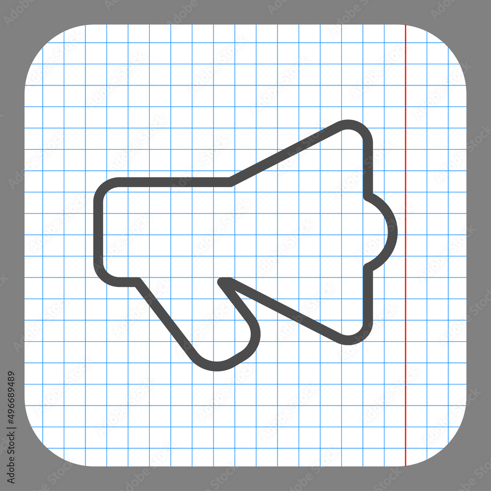 Poster speaker simple icon vector. flat desing. on graph paper. grey background.ai