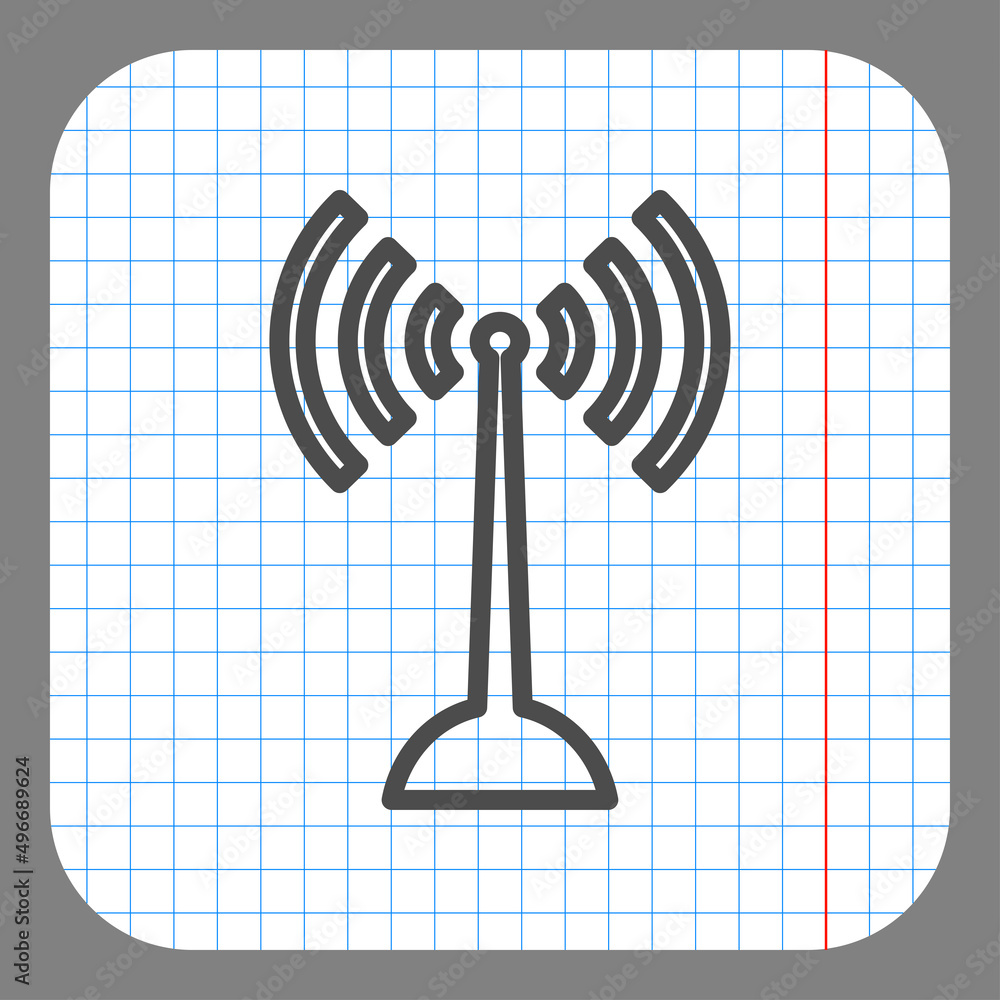 Poster wifi simple icon vector. flat desing. on graph paper. grey background.ai