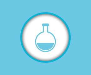 Medical laboratory flask filled with chemical reagents