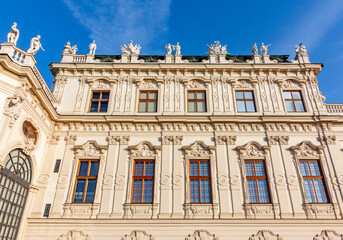 Fototapeta na wymiar Facade of Upper Belvedere palace in Vienna, Austria